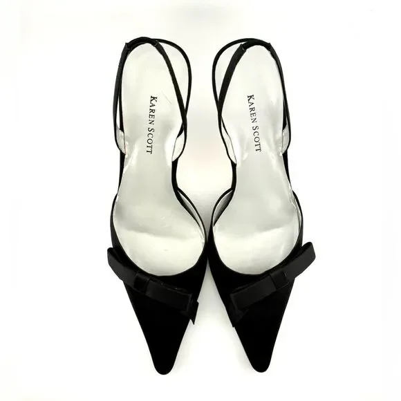 Women shoe's: Karen Scott Black Slingback Heels - Picture 14 of 15